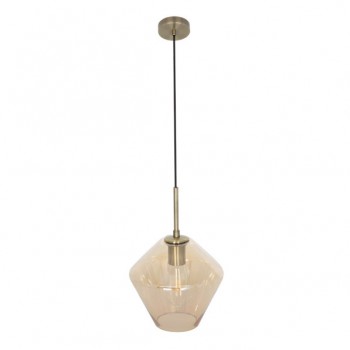 Distribuidor - Lâmpadas Diversas | Colgantes Moderno | COLGANTE PINAP 1XE27 CUERO/AMBAR REGX23X23 CM Ref: 193492314